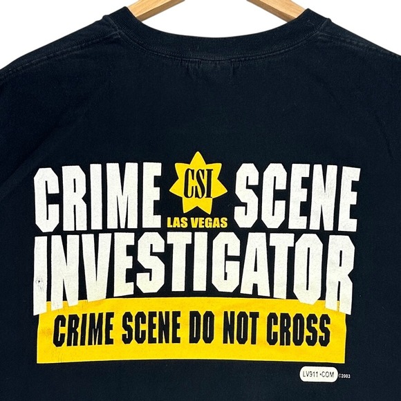 Anvil Other - VTG 2003 CSI Las Vegas Crime Scene Investigator Shirt 2XL Black Anvil USA Street
